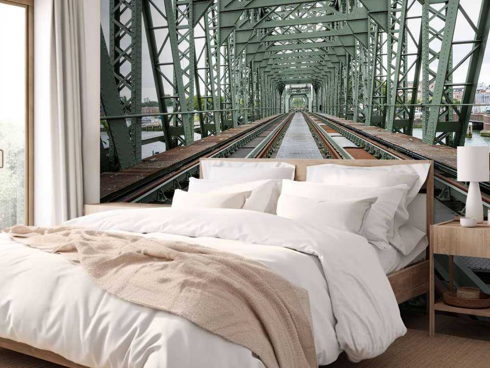 Monumentale Eisenbahnbrücke De Hef in Rotterdam  